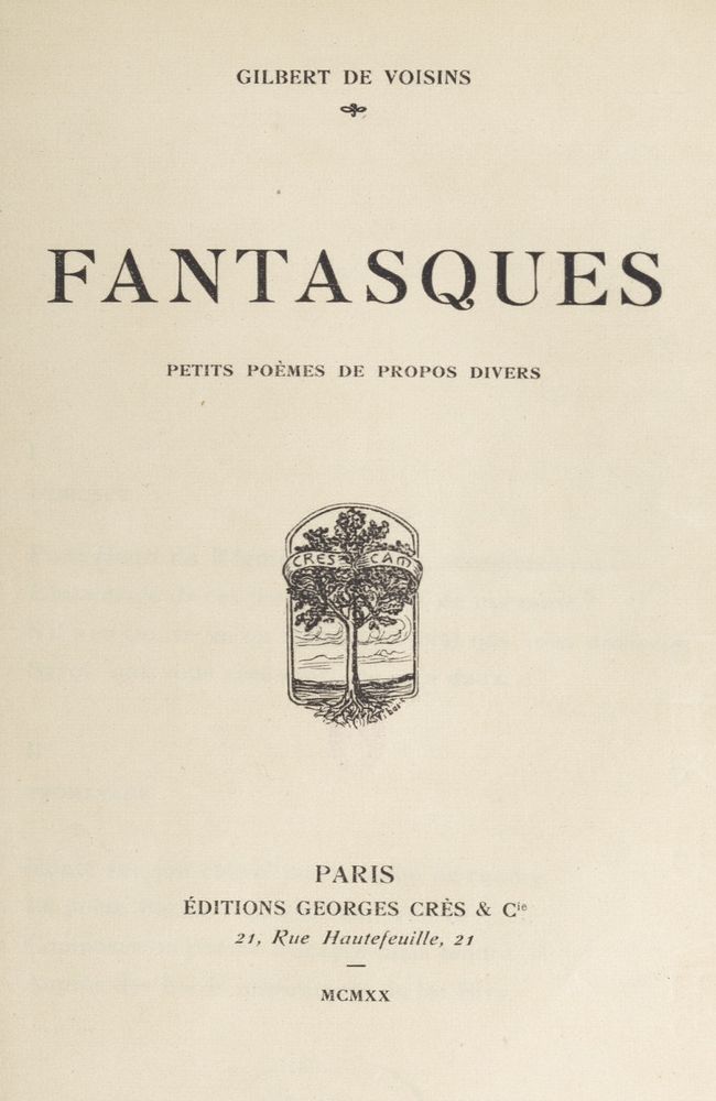Fantasque: Çeşitli Konuları içeren Küçük Şiirler